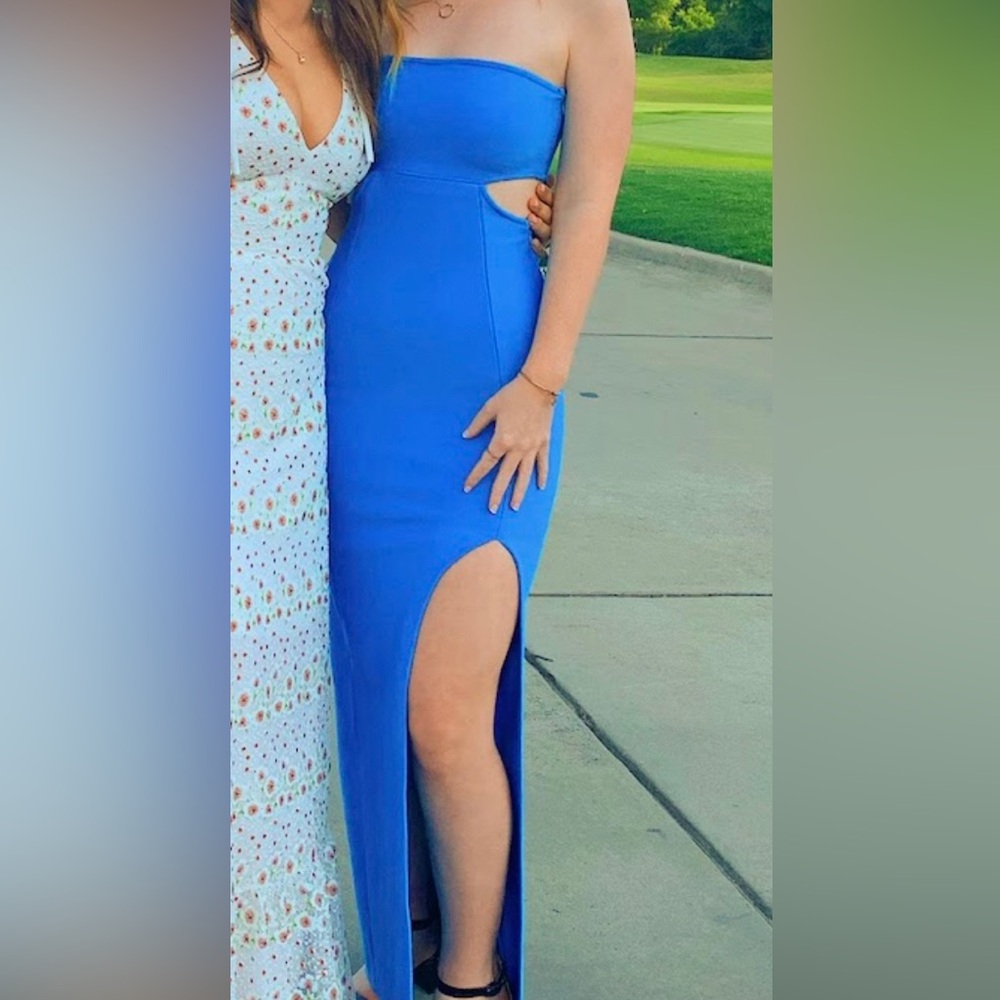 Rosedress Maxi Blue Dress With Cutouts Size S